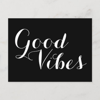 Customizable Colors Good Vibes Happy Uplifting Postcard