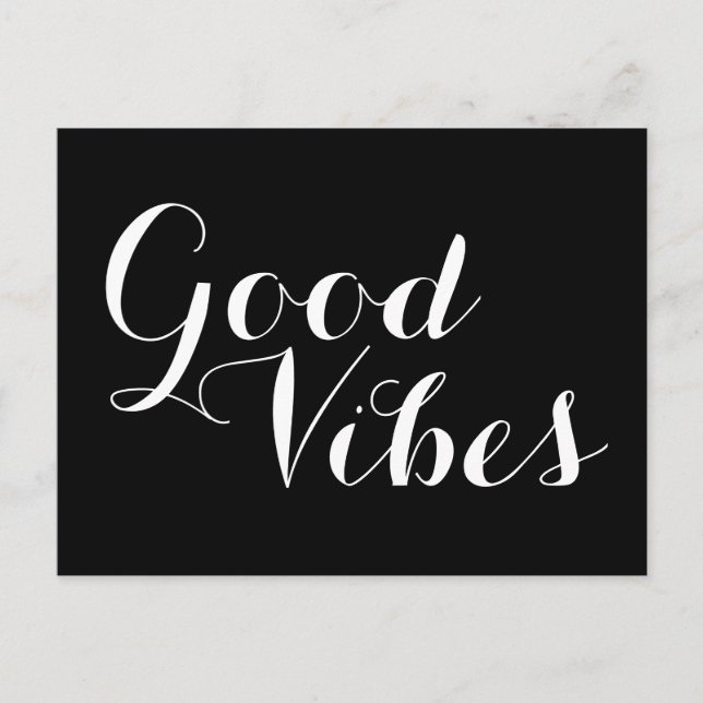 Customizable Colors Good Vibes Happy Uplifting Postcard (Front)