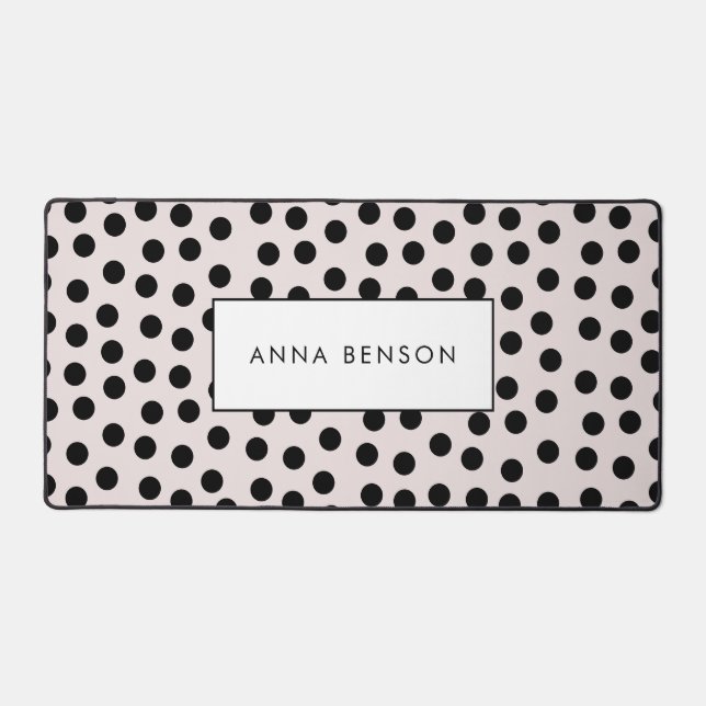 Customizable colors Polka dots Desk Mat (Front)