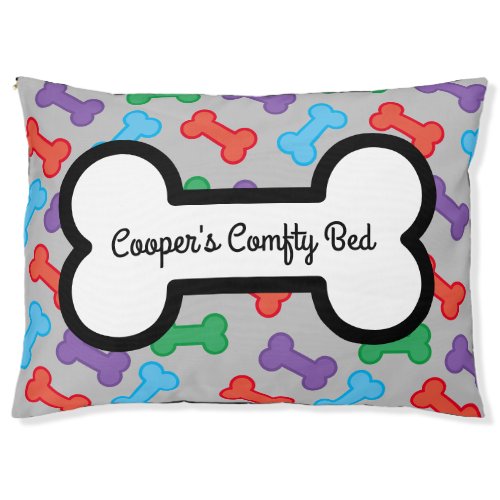 Customizable Comfty Bed with colored bones pattern