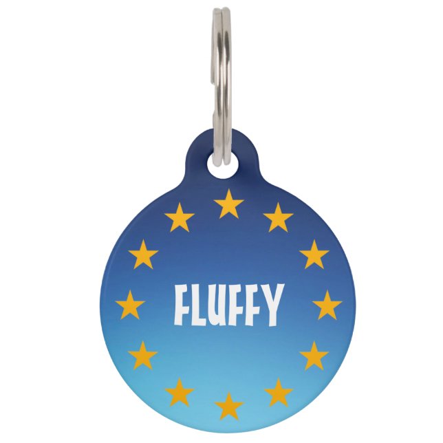 Customizable comic book superhero pet ID tag (Front)