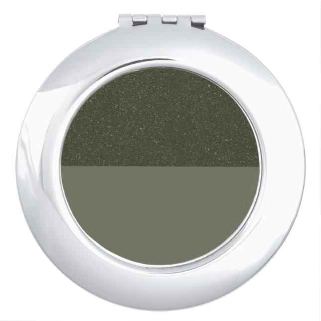 Customizable Compact Mirror – Split Moss Green (Front)