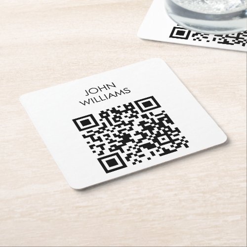 Customizable Company Exhibition Opening QR Code Square Paper Coaster