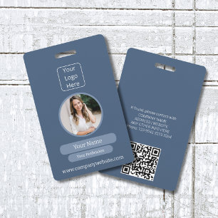 Customizable Company ID Badge with QR Code