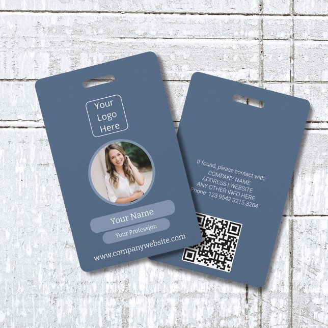 Customizable Company ID Badge with QR Code (Creator Uploaded)