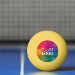 Customizable Company Logo Emblem Template Yellow Ping Pong Ball