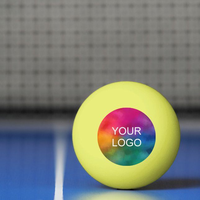 Customizable Company Logo Emblem Template Yellow Ping Pong Ball (Net)