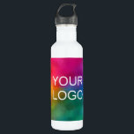 Customizable Company Logo Modern Top Best Template Stainless Steel Water Bottle<br><div class="desc">Upload Image Photo Business Company Logo or Image,  Photo,  Add Text Trendy Modern Elegant Custom Template 24 oz Stainless Steel White Water Bottle.</div>