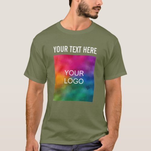 Customizable Company Logo Name Text Template Mens T_Shirt