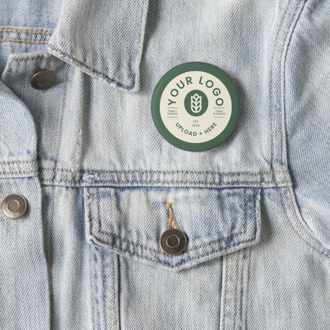 Customizable Company Logo Sage Green Button (In Situ)