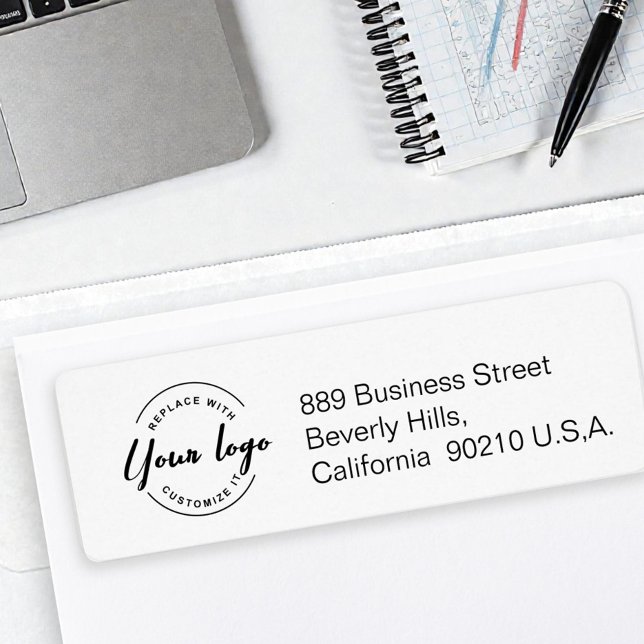 Customizable Company Logo template Simple Label (Business return address label with logo and address.)