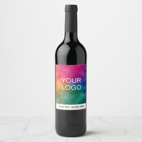 Customizable Company Logo Text Here Trendy Wine Label