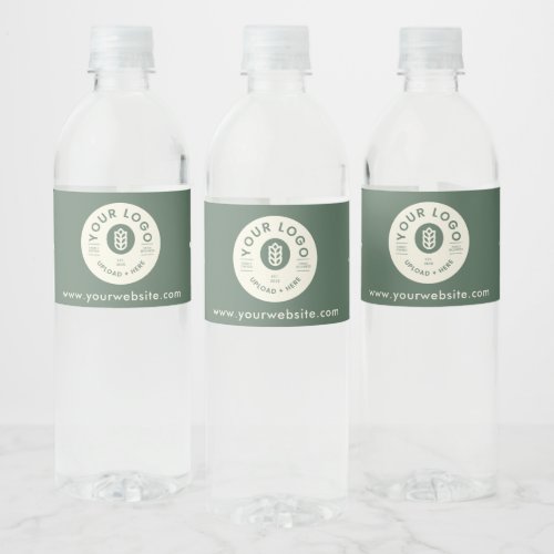 Customizable Company Logo Website Sage Green Water Bottle Label