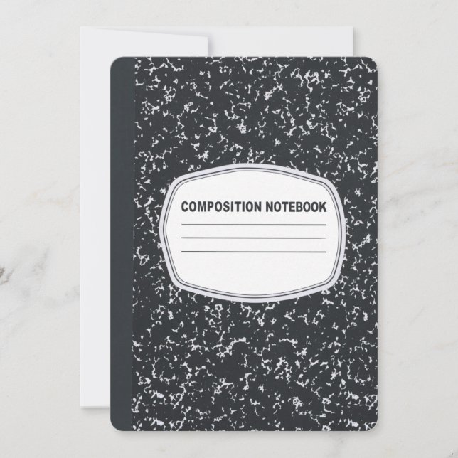 Customizable Composition Notebook Invitation (Front)