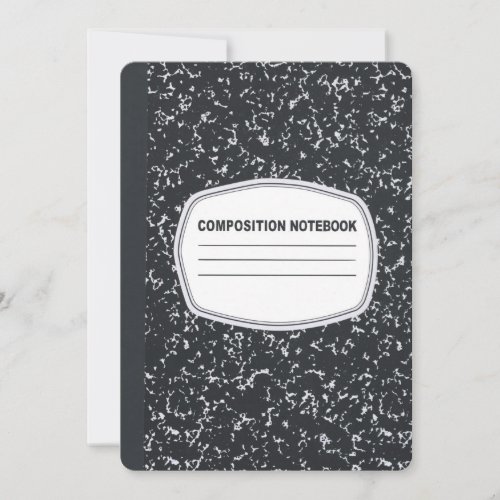 Customizable Composition Notebook Invitation