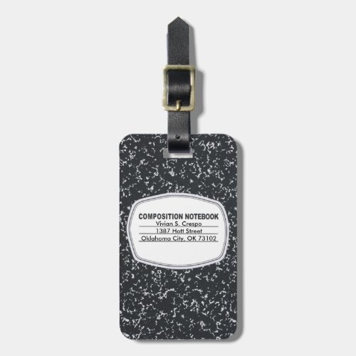 Customizable Composition Notebook Luggage Tag