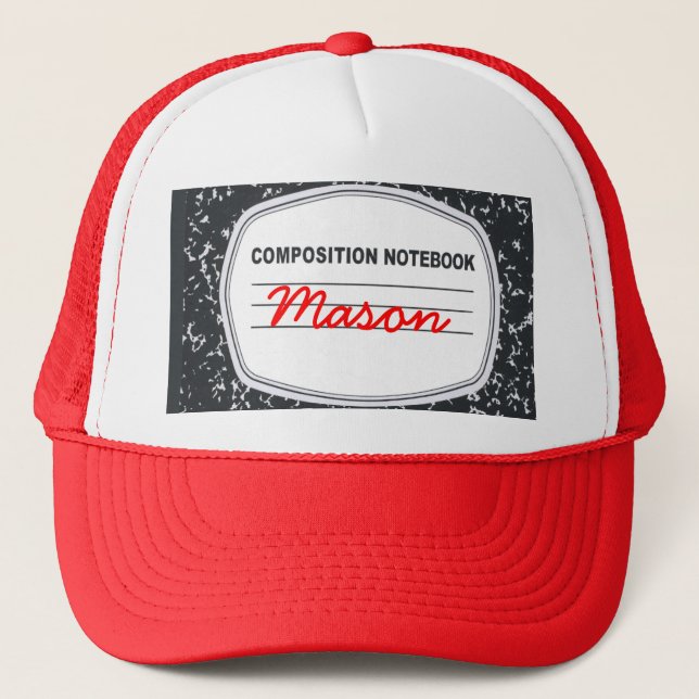 Customizable Composition Notebook Trucker Hat (Front)