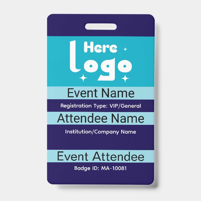 Customizable conference and expo badge template (Front)