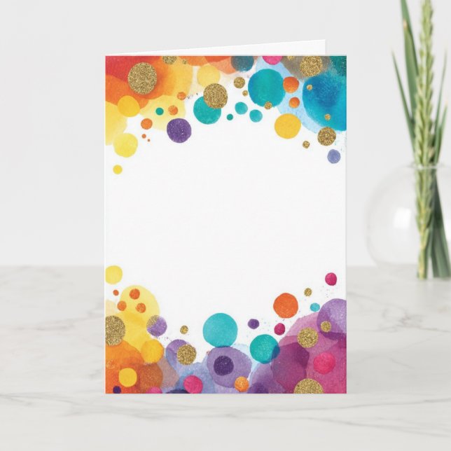 Customizable Confetti Frame Folded Card (Front)