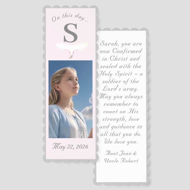 Customizable Confirmation Photo Bookmarks (Front & Back)
