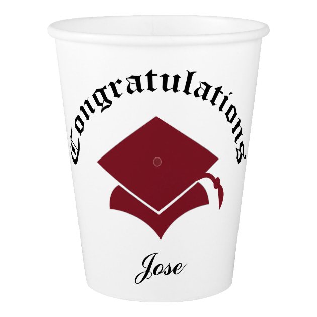 Customizable Congrats Graduation Cups - Maroon