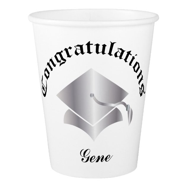 Customizable Congrats Graduation Cups - Silver