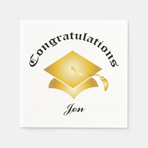 Customizable Congrats Graduation Napkins _ gold