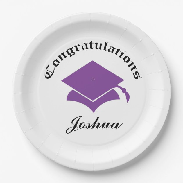 Customizable Congrats On Graduation Plates - Purpl