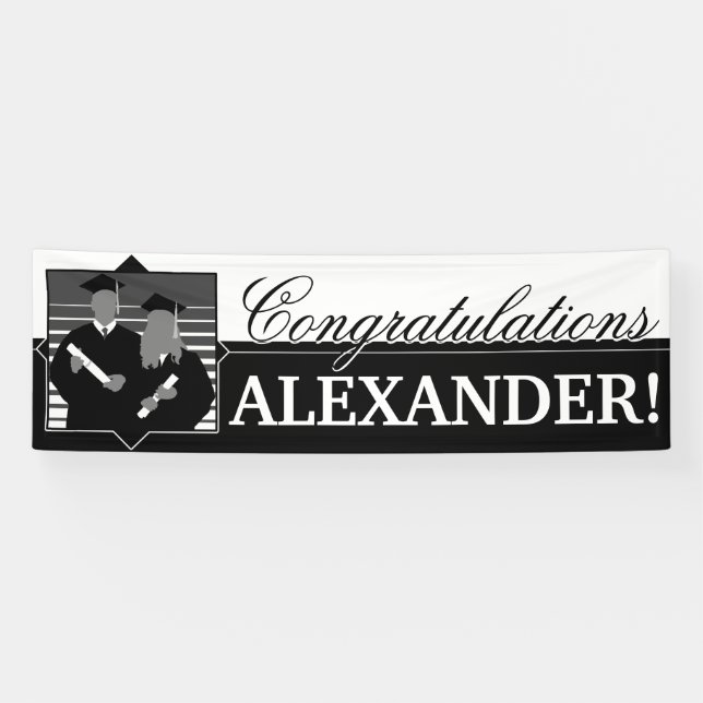Customizable Congratulations graduation banner (Horizontal)