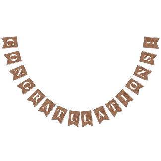 Customizable CONGRATULATIONS! on Simulated Burlap Bunting Flags