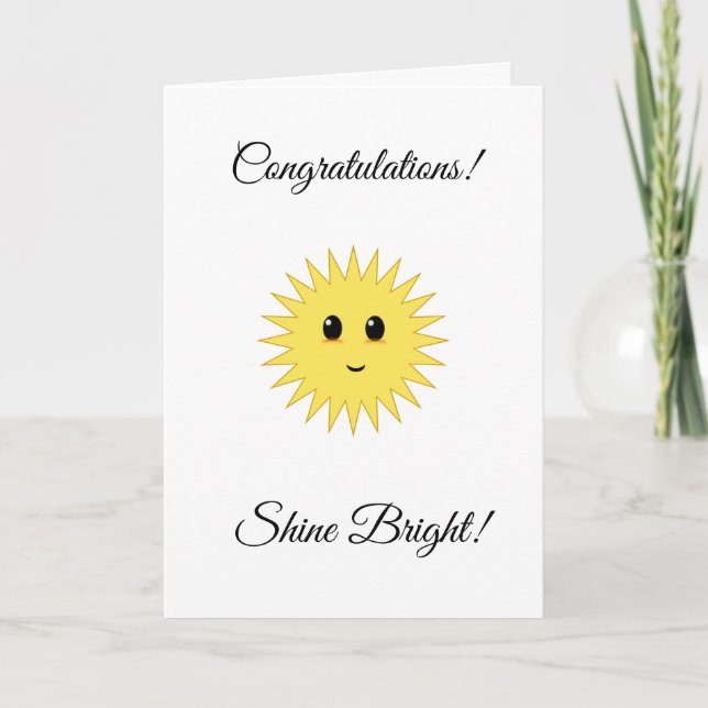Customizable Congratulations Shine Bright on White Card (Front)