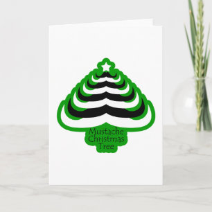 Customizable Cool and fun Mustache Christmas Tree Holiday Card