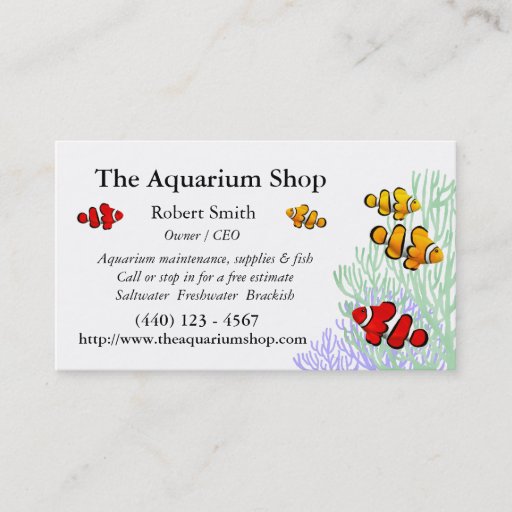 Customizable Customizable Coral Reef Clownfish Business Card