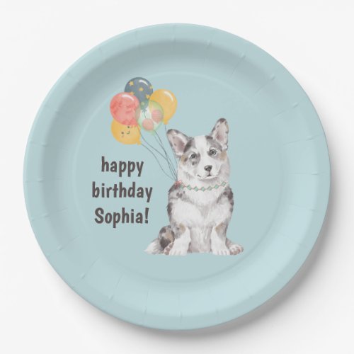 Customizable Corgi Birthday Party Thank You Paper Plates