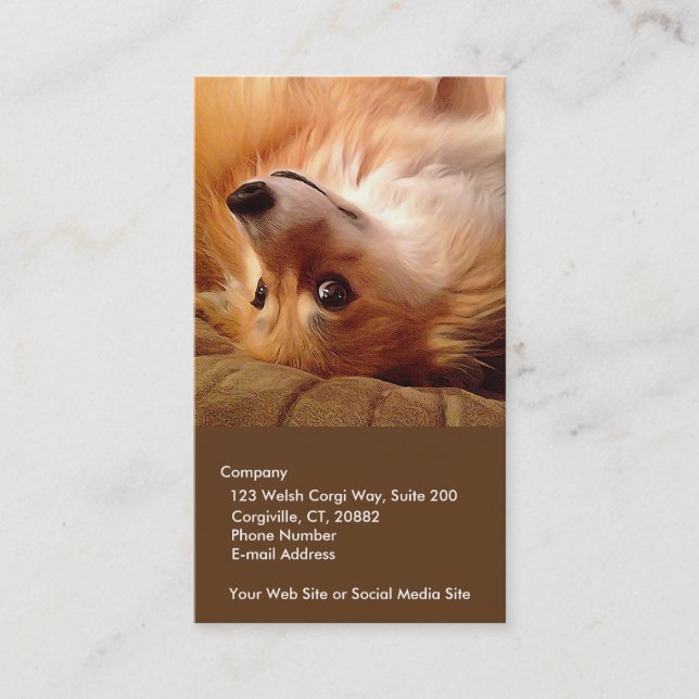 Customizable Corgi Business Card (Front)