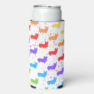 Customizable Corgi, Monogrammed Party Favor Seltzer Can Cooler