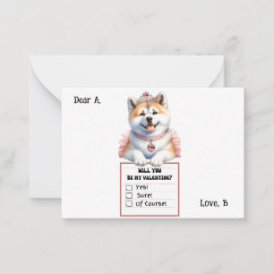 Customizable Corgi Puppy Valentine Note Card