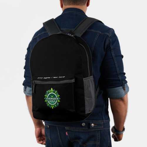 Customizable Corporate Logo Black Printed Backpack