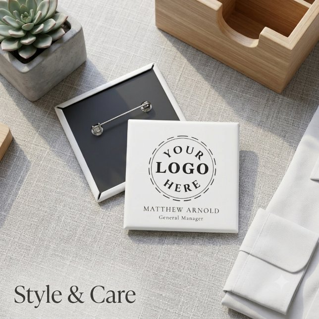 Customizable Corporate Logo Name Badge Button (Customizable Corporate Logo Name Badge Button)