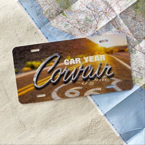 CUSTOMIZABLE Corvair Route 66 License Plate