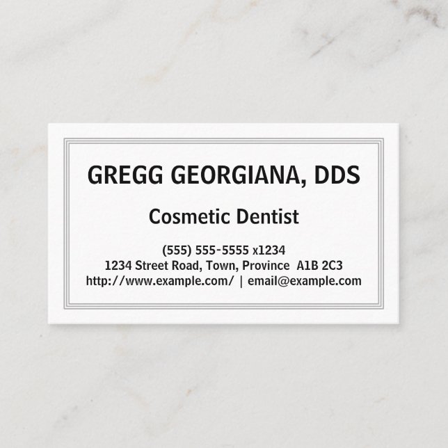 Customizable Cosmetic Dentist Business Card (Front)