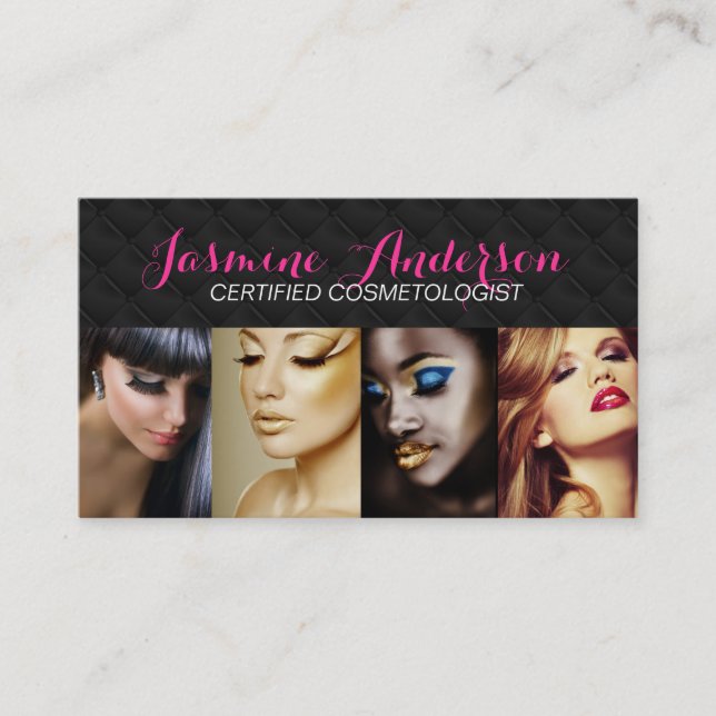 Customizable Cosmetologist Business Cards (Front)