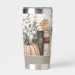 Customizable Cottage Pumpkins, Books, Flowers Insulated Tumbler