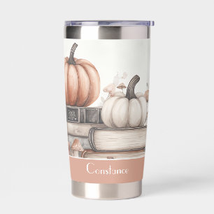 Customizable Cottage Pumpkins, Books, Flowers Insulated Tumbler