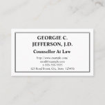 [ Thumbnail: Customizable Counsellor at Law Business Card ]