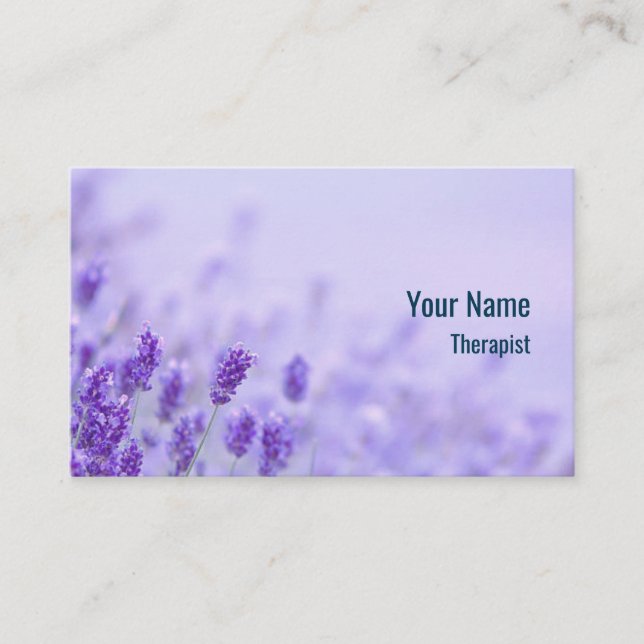 Customizable counselor therapist lavender business card (Front)