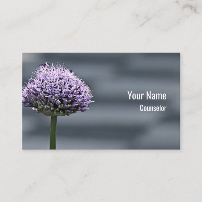 Customizable counselor therapist purple business card (Front)