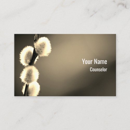 Customizable counselor therapist sepia business card