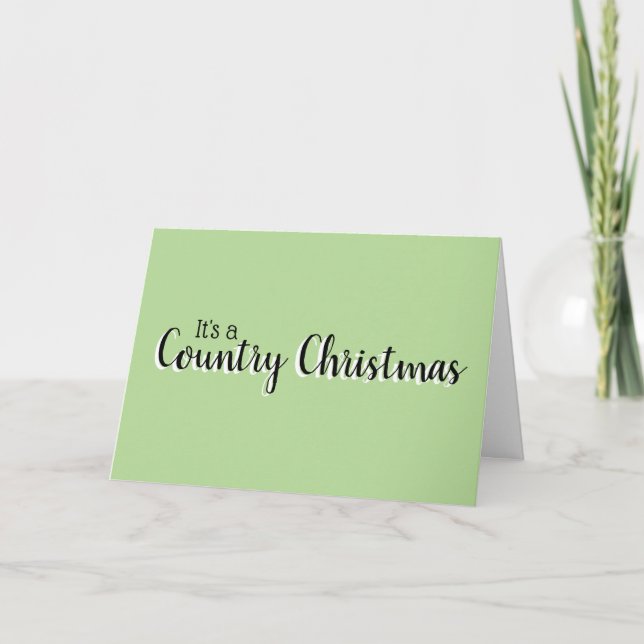 Customizable Country Christmas Green Card (Front)