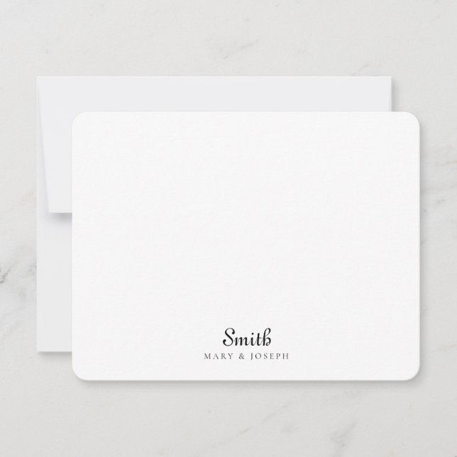 Customizable Couple First Names And Last Name Gift Note Card (Front)